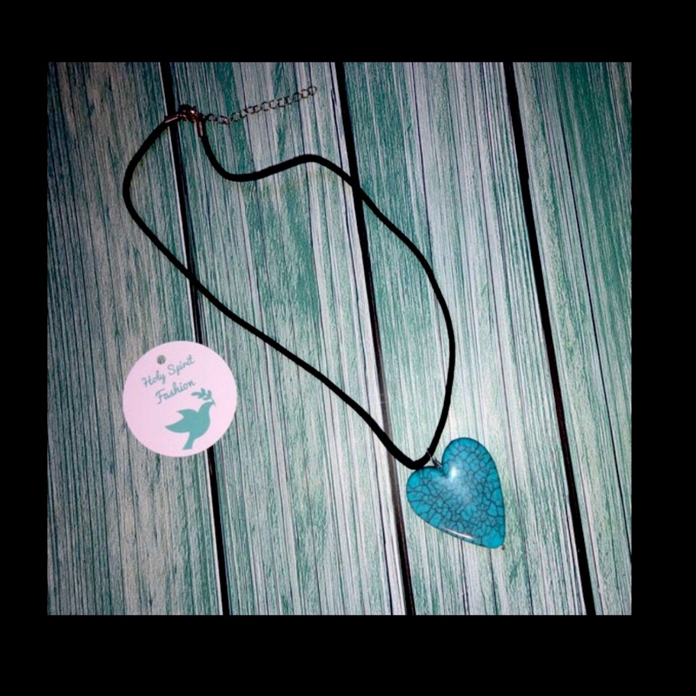 Teal Heart Necklace
